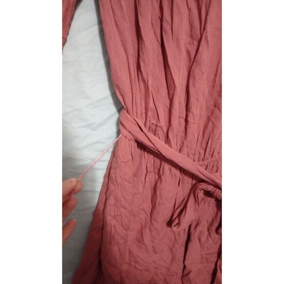 NY & C Lace Romper Sz M Nwt Blush Preppy Beach Tie Front Boho Tassel - Picture 4 of 9